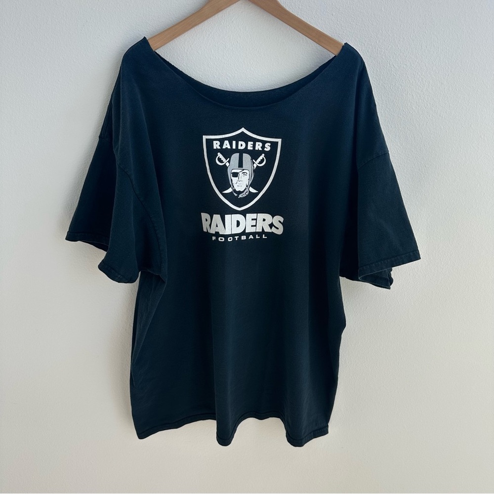 Raiders NFL football off-the-shoulder tee